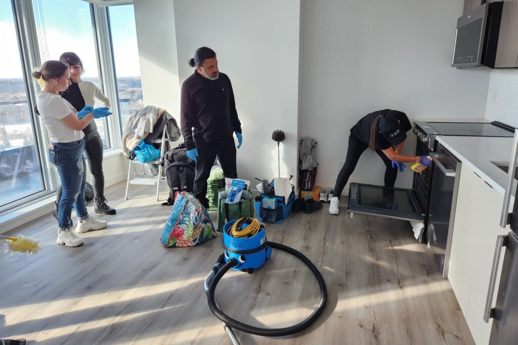 Cleany team cleaning a condo